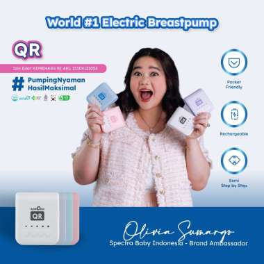 Pompa ASI Elektrik Spectra QR - Electric Breast pump (Dengan Bungkus Kado) Mineral White