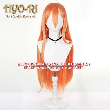 READY STOCK - WIG POWER ANIME COSPLAY CHAINSAW MAN WIG CEWE CEWEK WANITA PANJANG LURUS TEBAL BLONDE 