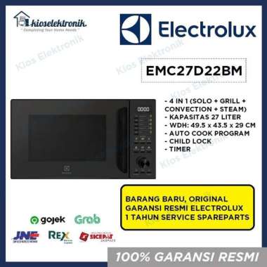 Electrolux EMC27D22BM Microwave Convection Grill Steam 27L - EMC27 D22BM / EMC 27D22 BM NO Bubble Wr