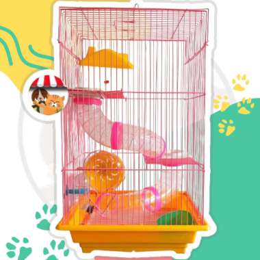 Kandang Hamster 3 Tingkat Tempat Hamster Size Besar Rumah Hamster