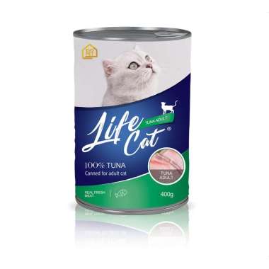 MAKANAN KUCING LIFE CAT WET FOOD KALENG 400GR - LIFE CAT KALENG Hijau