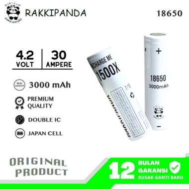 RakkiPanda - Baterai 18650 Authentic 3000mAh