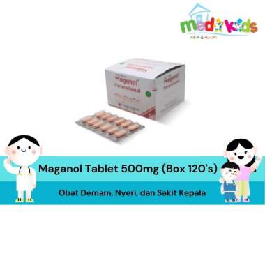 Maganol Paracetamol 500mg Tablet Kaplet Per Box isi 10 Strip