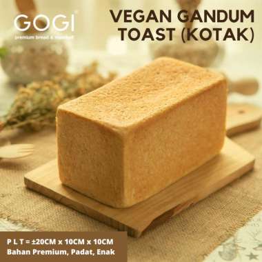 Roti Tawar Vegan Gandum Kotak Wholemeal Vegan Toast Bread Whole Wheat Bentuk Kotak Utuh