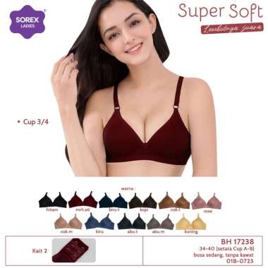 Bh Bra Sorex 17238 Super Soft | Bra Busa Tipis Tanpa Kawat Coklat 40A