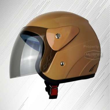HELM EVOLUTION POLOS BLACK DOFF HALF FACE MODEL GM EVO MILO