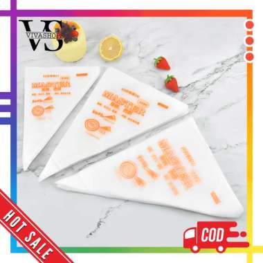 Plastik Segitiga / Papping Bag / Plastik Contong Penghias Kue / KUALITAS SUPER TEBAL ISI 10 / 10pcs 