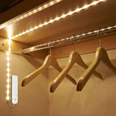 Lampu LED Strip Sensor Gerak Warm White Power Baterai / USB 2 Meter