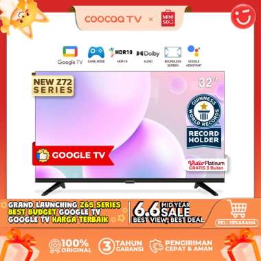 [Google TV] COOCAA 32 Inch Smart TV - Netflix &amp; Youtube - Google Assistant - Dobly Audio - WIFI - Flicker Free (32Z72)