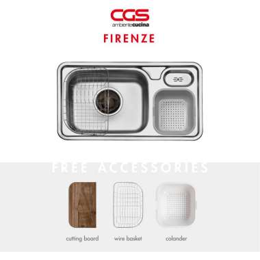 CGS Firenze Stainless Steel Kitchen Sink Bak Cuci Piring stainless Steel