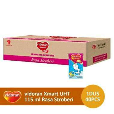 Promo Harga Vidoran Xmart UHT Strawberry 115 ml - Blibli