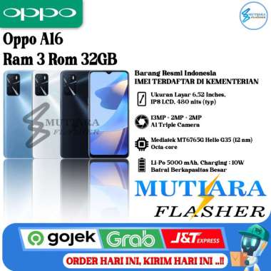 Oppo A16 Ram 3 Rom 32GB Perak
