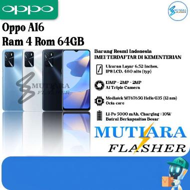 Oppo A16 Ram 4 Rom 64GB Perak