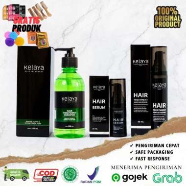 Promo 1 botol Kelaya Hair Treatment Shampo + 1 botol Kelaya MInyak Kemiri + 1 botol Kelaya Hair Seru