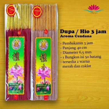 Dupa / Hio besar 3 Jam Aroma Cendana / Sandalwood Merah