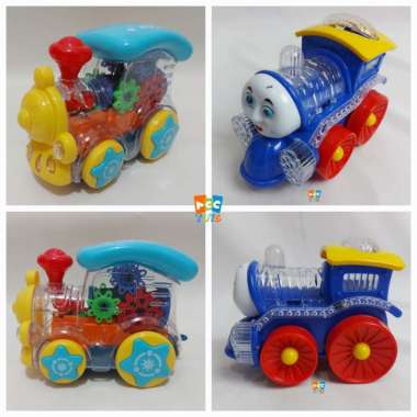Mainan Baterai Kereta Train Musik Lampu Bergerak Gear Train