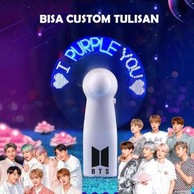 Kipas BTS ARMY I Purple You LED Kreatif Custom Tulisan Merah