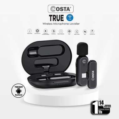 COSTA True Wireless Microphone Clip On Mic Monitoring For Smart Phone single Transmitter Type C Andr