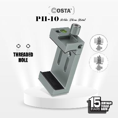 COSTA PH-10 CNC Metal Phone Holder Tripod With HotShoe/ Waterpass Titanium Grey