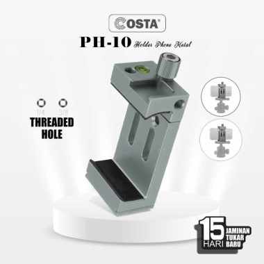 COSTA PH-10 CNC Metal Phone Holder Tripod With HotShoe/ Waterpass Titanium Grey