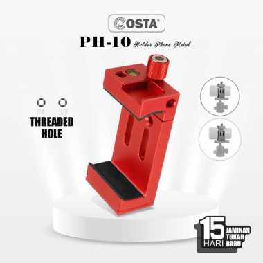 COSTA PH-10 CNC Metal Phone Holder Tripod With HotShoe/ Waterpass Red