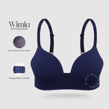Wimiu BH Bra Tanpa Kawat Wanita Premium Satin Seamless Busa Tipis 100089 Brown 38