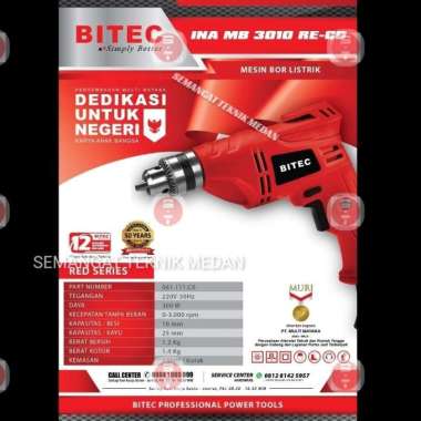 DM3510RE MESIN BOR BISA KIRI KANAN REVERSEABLE 10mm BITEC DM 3510 RE