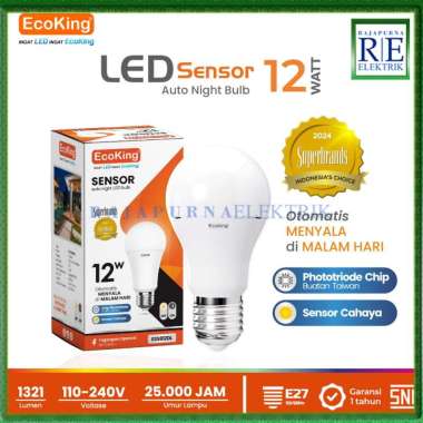 Lampu bohlam LED Sensor Cahaya 12 Watt - 12W ECOKING ORIGINAL Putih
