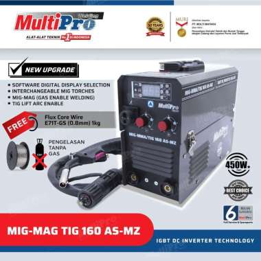 MESIN TRAFO LAS CO MIG MMA TIG 160 A SC TANPA GAS CO2 3 in 1 MULTIPRO