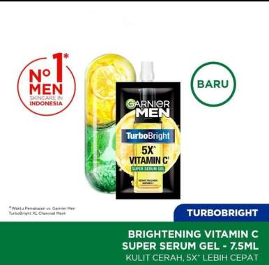 ( Sachet ) Garnier Men Turbo Bright 5x Vitamin C Super Serum Gel 7.5ml