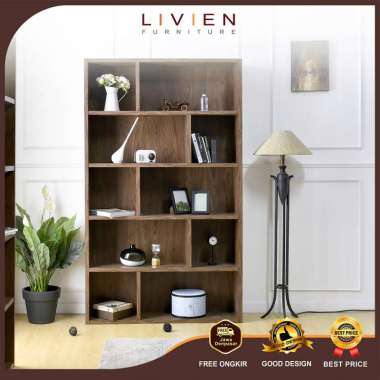 Livien Bookrack Elmo Tipe 2 Rak Buku Darkbrown
