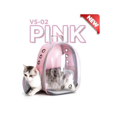 Goto Venus Tas Ransel Kucing Astronot Gendong Pet Cargo Transparan VS-02 PINK