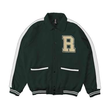 Roughneck VB011 Bottle Green Holographic Varsity Jacket S