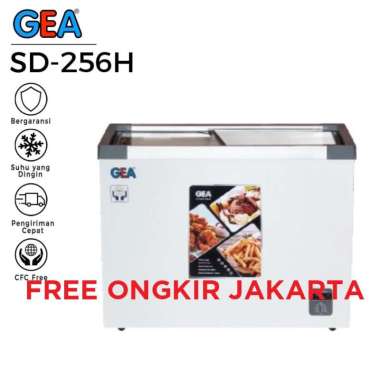 Gea SD-256H Flat Sliding Glass Freezer - Freezer Daging - SD256H - SD 256 H - SD256