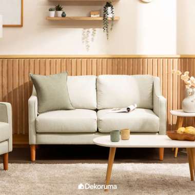 Dekoruma Eito Kursi Sofa Ruang Tamu Minimalis 2 Seater Krem Sumatera