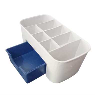 RAK KOTAK KOSMETIK / KOTAK PENYIMPANAN MAKE UP PLASTIK BIRU