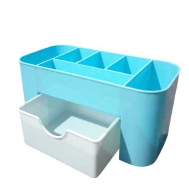 RAK KOTAK KOSMETIK / KOTAK PENYIMPANAN MAKE UP PLASTIK Biru2