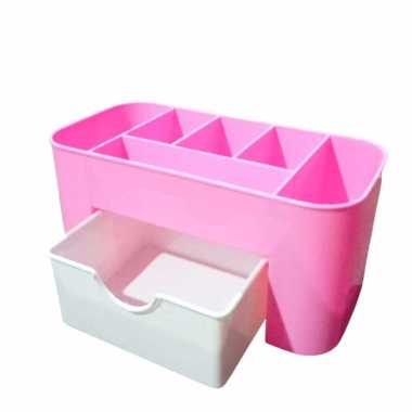 RAK KOTAK KOSMETIK / KOTAK PENYIMPANAN MAKE UP PLASTIK Pink2