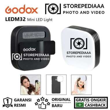 Godox LEDM32 Mini LED Light for Smartphone LEDM 32 LED M32 LED 32 hitam