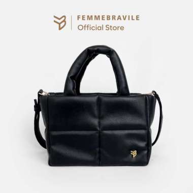 Femmebravile Sling Bag Tas Selempang Wanita Fashion Women Shoulder bag Puffy Bag Black