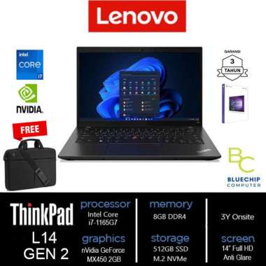Laptop Lenovo ThinkPad L14 G2 - i7-1165G7 16GB 512GB MX450 14"WIN10PRO