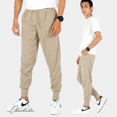 Brooklyn Black Okechuku Joger Sweatpants Joger Basic Celana Training XL/XXL Putih