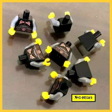 LEGO PARTS 4668450 Torso Black - Armor with Copper Dragon Wings Dwarf Head Buckle and Pouches Patter