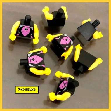 LEGO PARTS 4618118 Torso Black - Female Wetsuit Pattern Upper Part No. 1759 - Yellow Arms Yellow Han