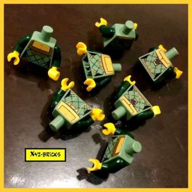 LEGO PARTS 6022350 Torso Sand Green - Castle Kingdoms Female Corset with Gold Trimmed Front &Rectang