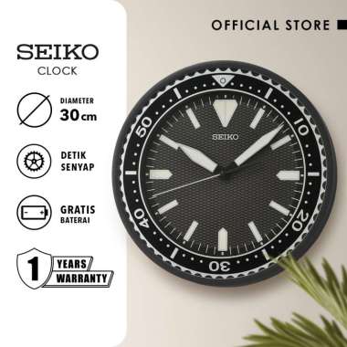 Jam Dinding Seiko Divers Bulat QXA791K Detik Senyap Lumibrite 30cm ORI