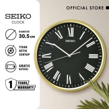 Jam Dinding Seiko QHA009G 30.5cm Metallic Gold Original