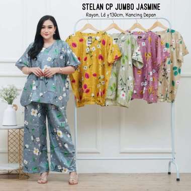 AISY BATIK/SETELAN CELANA PANJANG/ CP JUMBO LUBNA pelangi