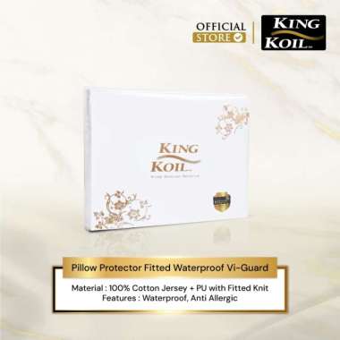 KING KOIL Jersey Cotton Pillow Protector Waterproof / Pelindung Bantal Anti Air & Anti Virus Pillow 
