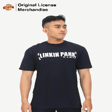 Kaos Baju Tshirt Premium Pendek Hitam Pria Wanita Casual Import Band Musik LINKIN PARK Original Bracket Logo S